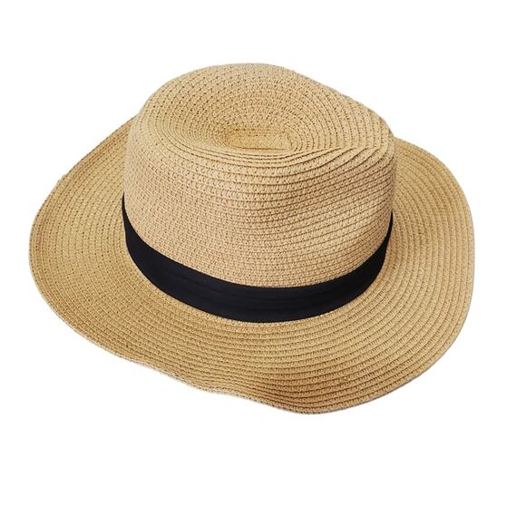 100% Paper Fedora with Black Band and Adjustable Interior Band - Picture 4 of 9